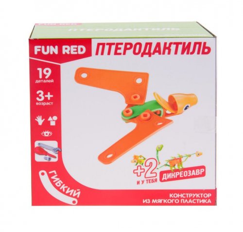 Fun Red Конструктор гибкий "Птеродактиль Fun Red", 19 деталей