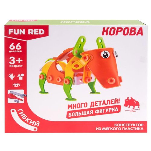 Fun Red Конструктор гибкий "Корова", 66 деталей